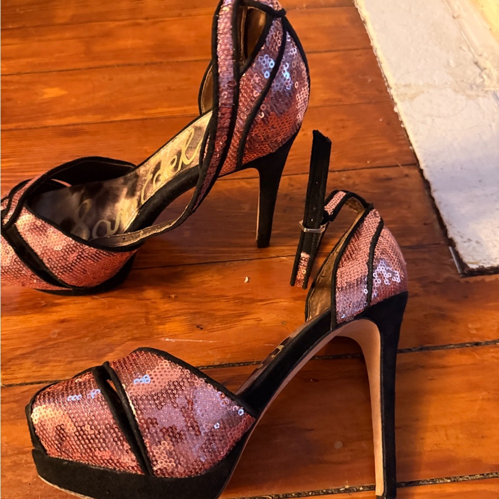 Sam Edelman Paisley Sequin Heels - Picture 6 of 7